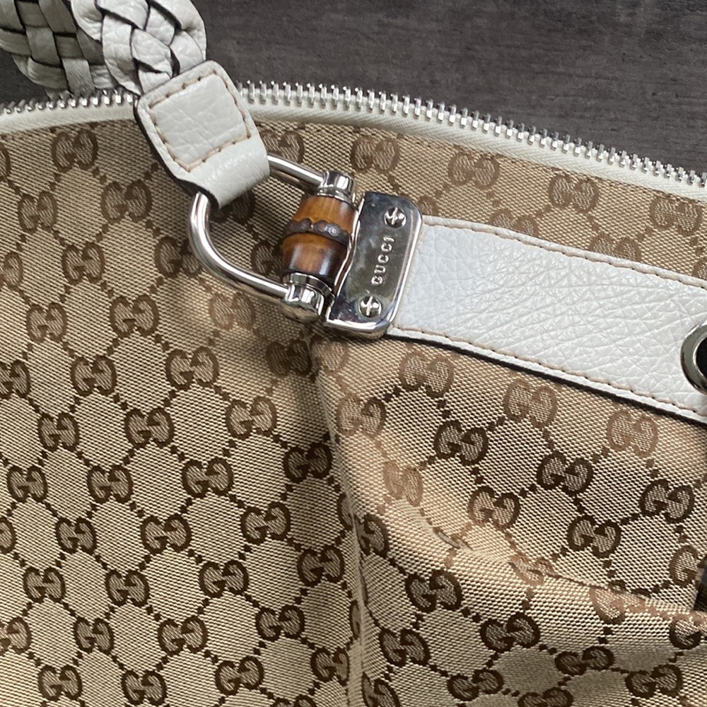 Gucci Beige and White Tote Bag - Picture 5 of 9